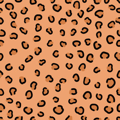 Leopard print seamless pattern. Background for fabric, paper, clothes