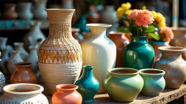 Flea market: A vibrant assortment of containers