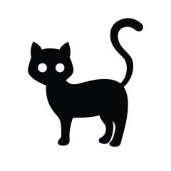 black and white cat icon