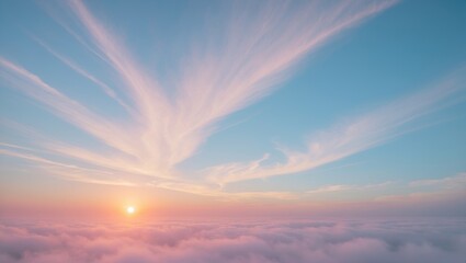 Fototapeta premium Beautiful twilight background featuring a colorful sunset and a clear blue sky