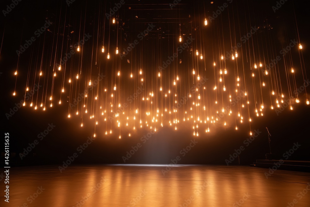 Aufkleber luxurious dark backdrop enhances the elegant design of the grand golden stage, ideal for performance