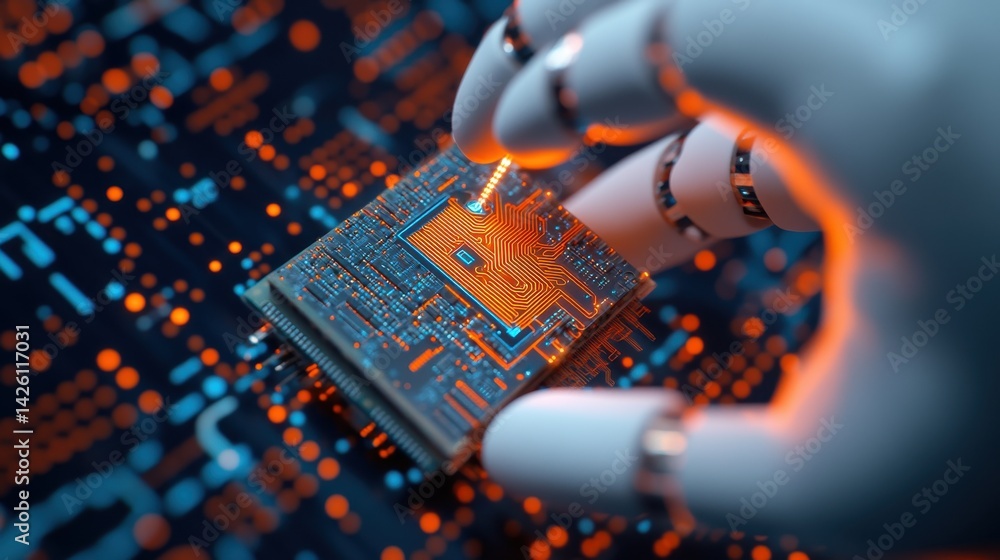 Poster robot hand assembling microprocessors a nanotechnology innovation showcase
