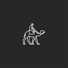 Travel with camel icon flat vector design