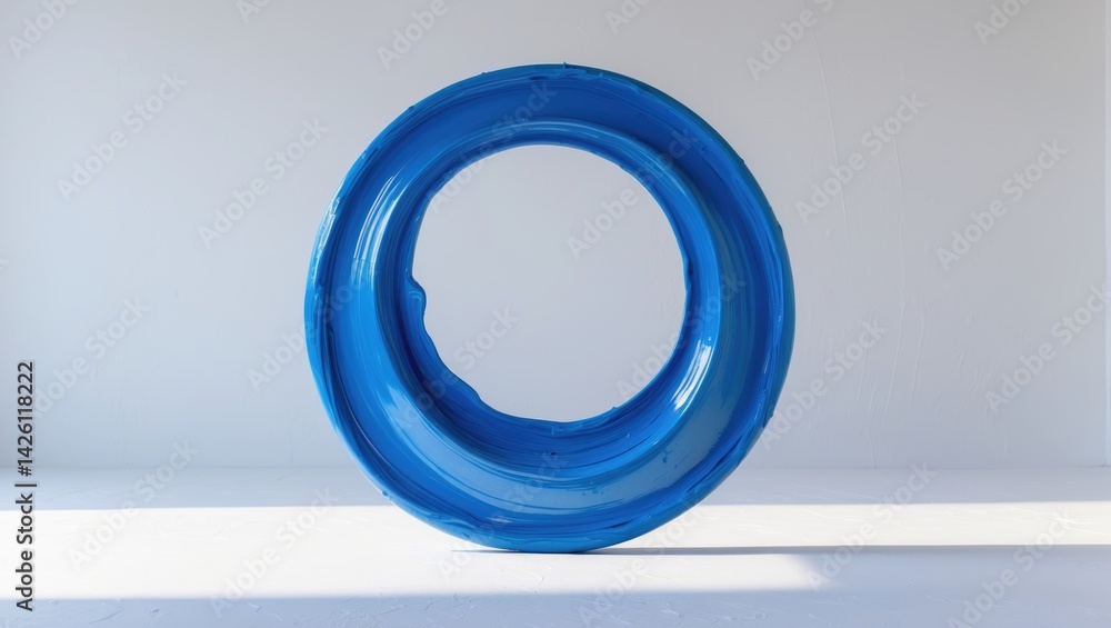Poster futuristic abstract design featuring a circular acrylic pattern on a white background