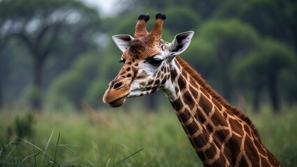Giraffe roaming outdoors in Oregon's wildlife safari