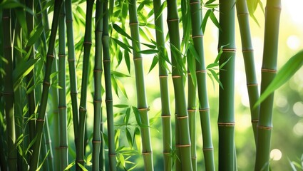 Obraz premium Sunlit bamboo with textured background