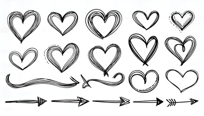 Fototapeta premium Vibrant HandDrawn Line Arrow Shape Brush Stroke Underline Vector Artwork Set Energetic, Modern, and Versatile Design Elements for Digital Art, Home Decor, and Graphic Design Inspiration