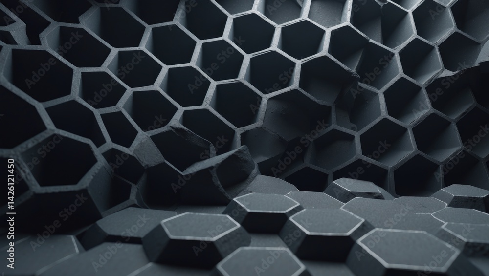 Aufkleber honeycomb pattern: abstract minimalist texture with volumetric hexagons in light backgrounds