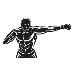 Fototapeta premium Boxing Champion Silhouette in Action for Brand and Apparel Design