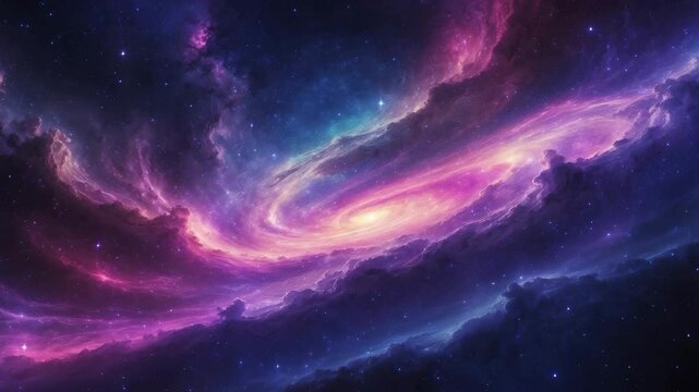 High definition star field with vibrant night sky, featuring nebulae and galaxies, astronomy themed background