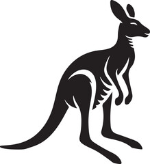 Standing Kangaroo Silhouette Vector Illustration