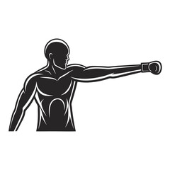 Athletic Boxer Silhouette Icon Perfect for Sports and Training Use