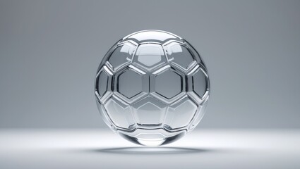 Naklejka premium Transparent glass soccer ball isolated on background