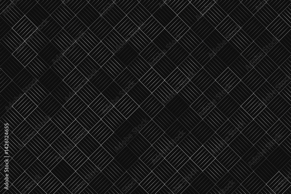 Poster abstract woven squares of lines in contrasting shades creating a textured geometric pattern