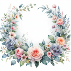 淡い色のフラワーフレーム