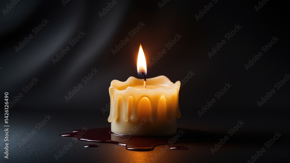 Poster the candle isolated on a background gradually blending into a shadow
