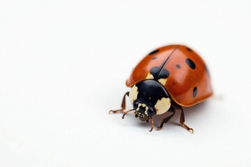 Close-up of a single ladybug on white background, graphic, arthropod