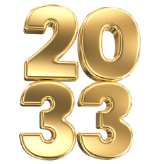 Happy New Year, Number 2033 3D Render
