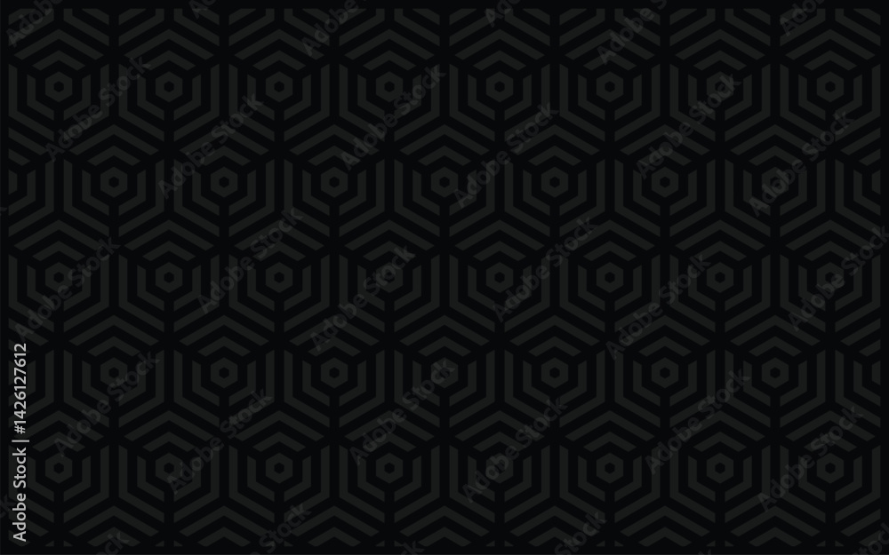 Poster dark geometric pattern layered hexagons create a textured repeating design