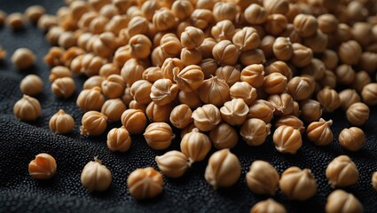 Organic Black Chickpeas with Natural Background and Texture