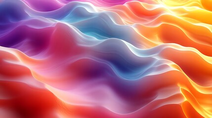 Obraz premium Vibrant, undulating, colorful abstract shapes form a mesmerizing surface.