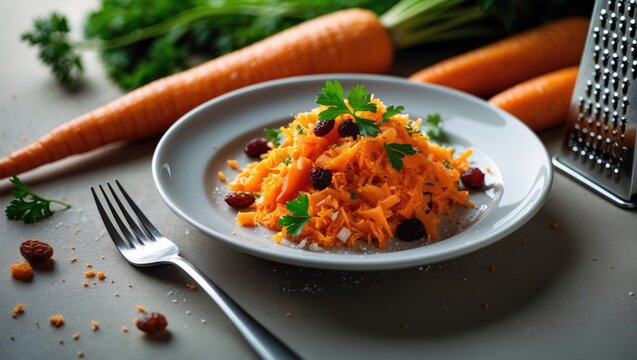 Carrot Salad with Grater and Vegetables
