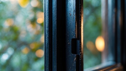 The corner of the window panel in a modern house design