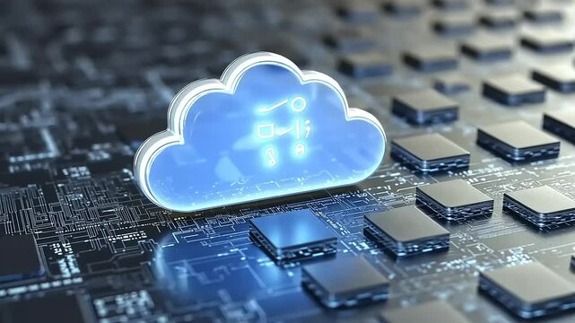 Cloud Computing Concept with Network Data Background