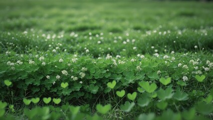 Green clover pattern with natural textures for summer design
