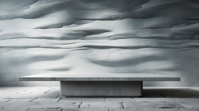 Modern grey-painted limestone texture background lit by white light. Sleek flat concrete stone tabletop surface.