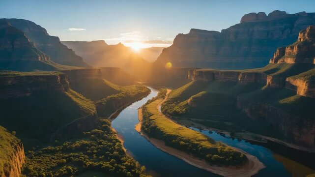 Morning rays illuminate the Canyon.