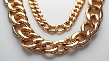 Obraz premium Twisted gold chain with interconnected rings