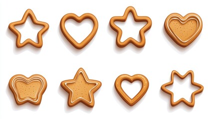 Obraz premium Collection of gingerbread cookies in various shapes