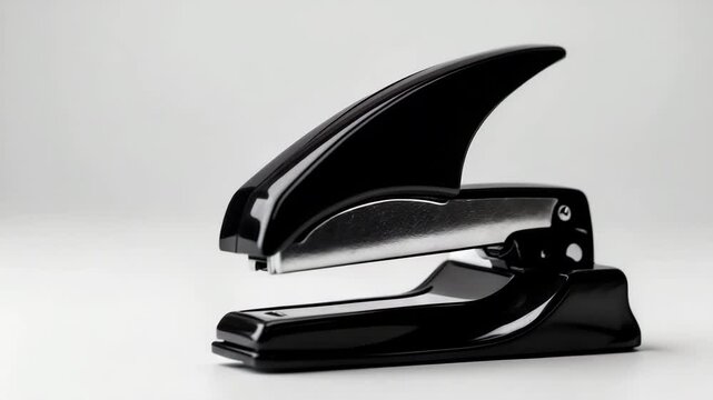 A single black stapler isolated on a background
