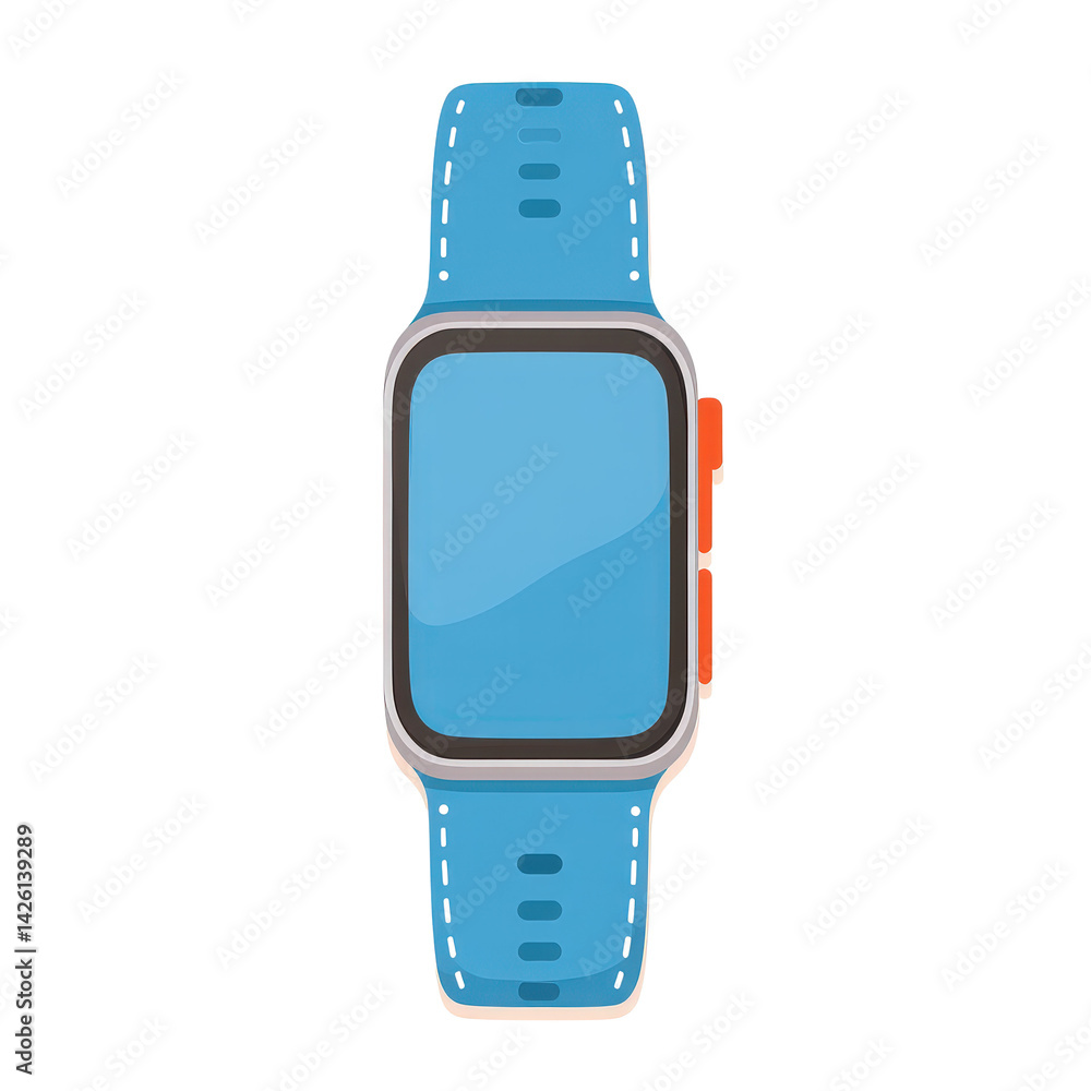 Poster modern smartwatch with colorful design and interactive display