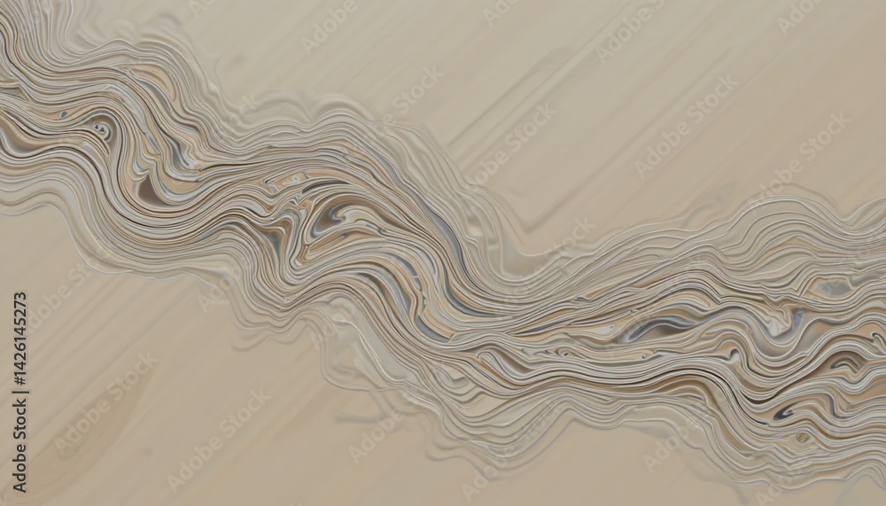 Poster flowing patterns of abstract art studio digital artwork creative space top-down view artistic explor