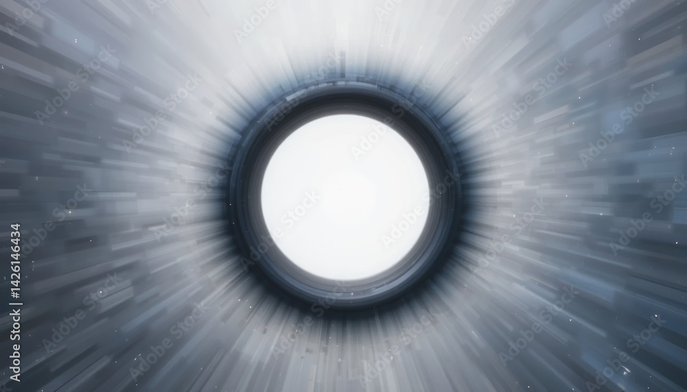 Poster dynamic light tunnel journey abstract environment visual art motion design conceptual artwork high-s