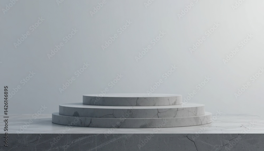 Aufkleber minimalist display stand design for product showcase studio environment digital render modern aesthe