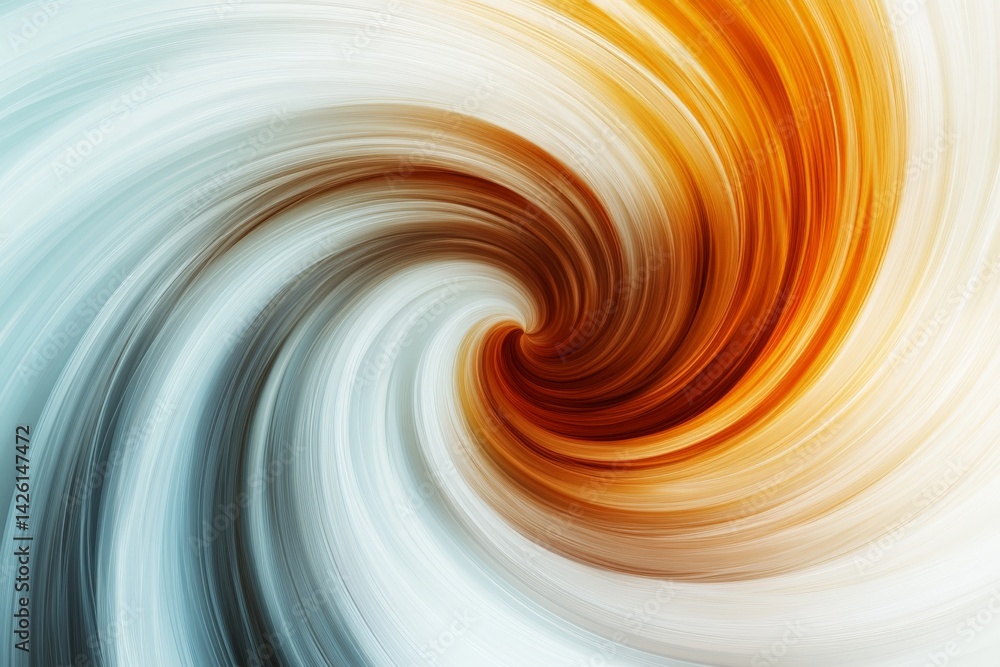 Poster Swirling abstract pattern with orange and white hues creating a dynamic visual impact