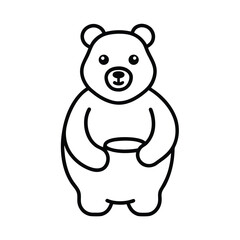 doodle icon of a bear with honey pot.