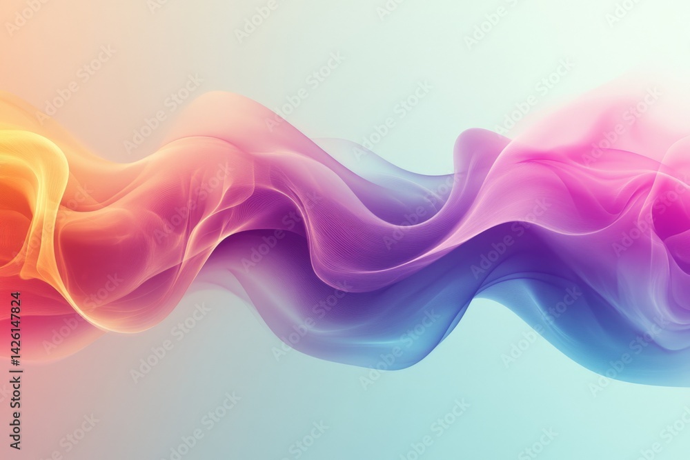 Aufkleber colorful waves of swirling patterns showcase elegance and fluidity in abstract art