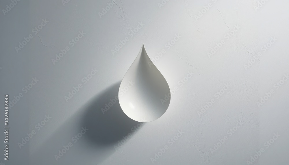 Poster creative paper cutout water drop design studio setting digital art minimalist environment close-up v
