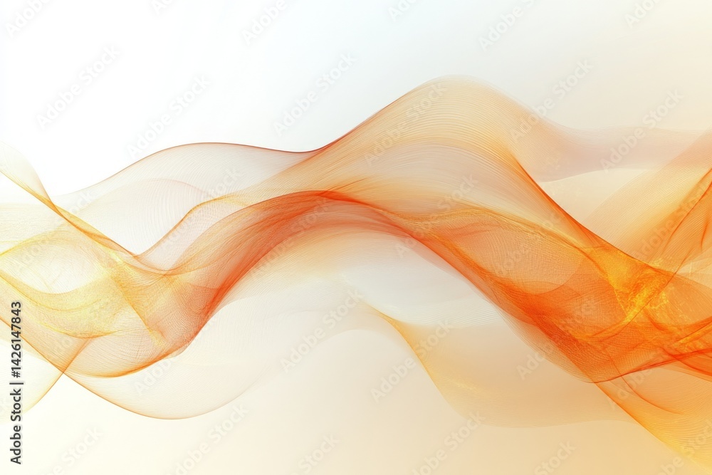 Aufkleber Flowing abstract patterns in warm orange hues create a dynamic visual experience for art enthusiasts and designers alike
