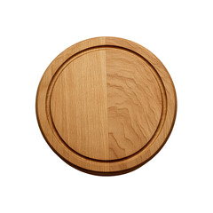 Round Wooden Cutting Board with Inlaid Edge - Top View