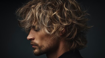 Long Shaggy Cut with Textured Bangs for man