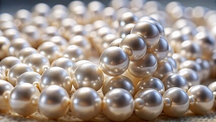 Surreal Pearl Background, Luxury Texture, White Beads, Forced Perspective, Design Resource
