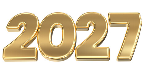 Happy New Year, Number 2027 3D Render