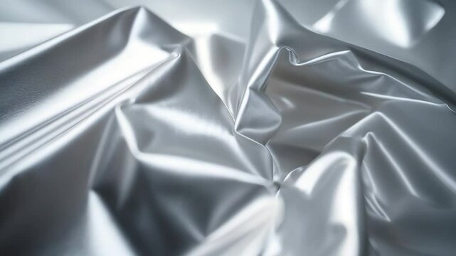 Glossy silver foil metal texture background for wrapping paper.