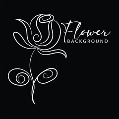 Elegant Minimalist Line Art Flower Background Design