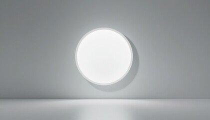 Illuminating modern design circular light installation minimalist studio art display contemporary environment close-up view aesthetic innovation